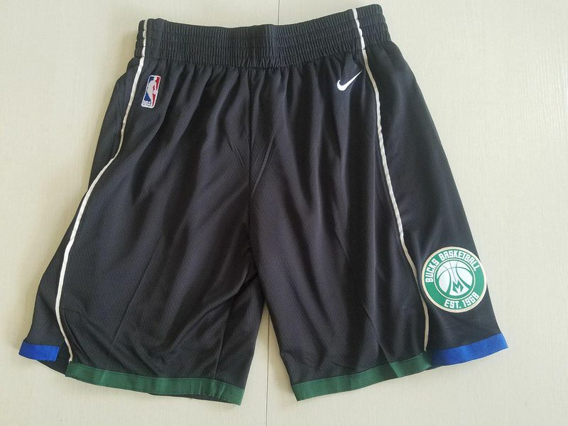2018 Men NBA Nike Milwaukee Bucks black shorts->milwaukee bucks->NBA Jersey